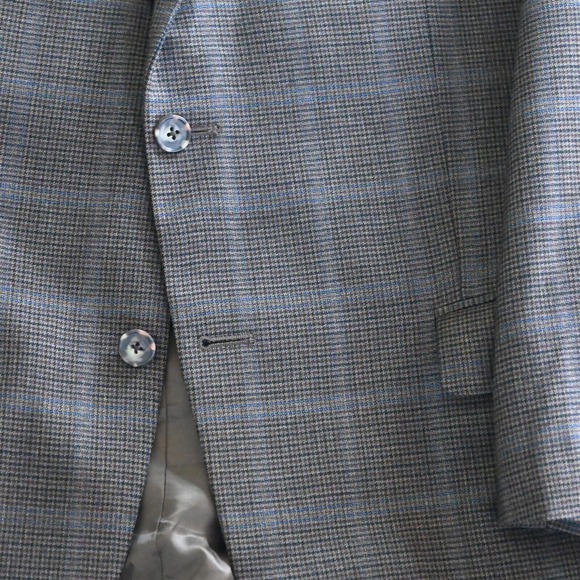 Michael Kors 42R Brown Plaid 100% Wool Mens Blazer Suit Jacket Sport Coat - Picture 3 of 16